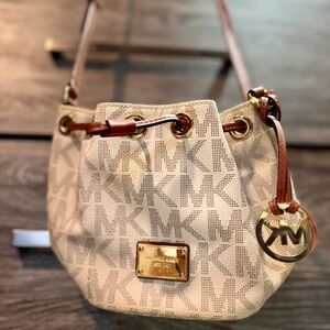 Michael Kors Tan and Brown Shoulder Bag